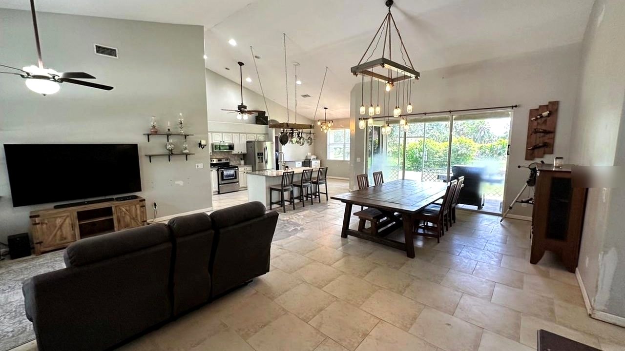 Living and dining area from a featured listing