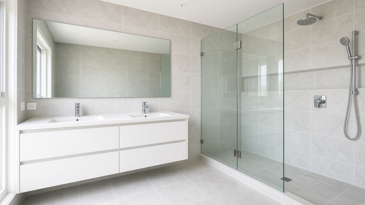 The same bathroom before editing