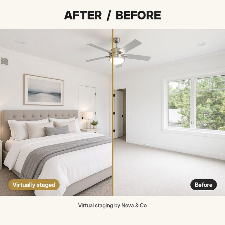 Sample before and after staging social post